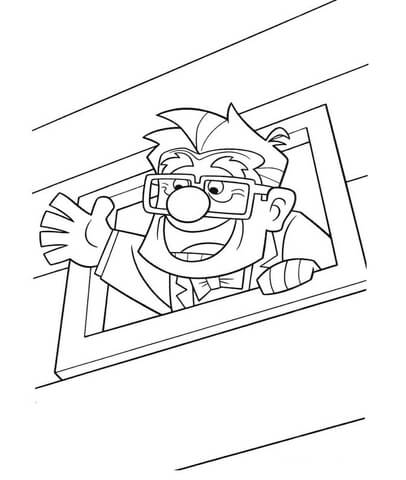 Carl Is Waving  Coloring page