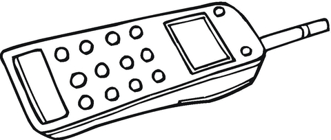 Mobile phone with external antenna Coloring page