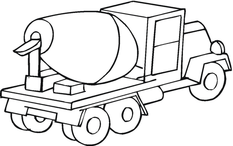 Cement Mixer Car  Coloring page