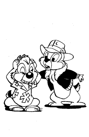 Chip Is Teaching Dale Coloring page
