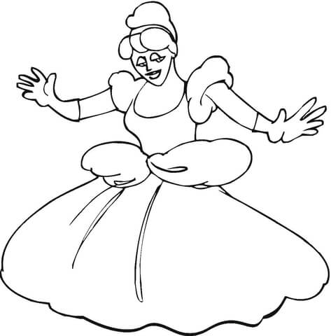 Cinderella Dance Coloring page