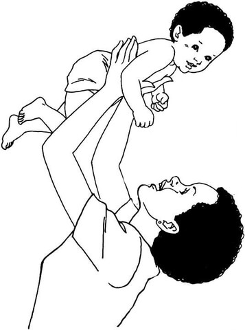Mom With Son  Coloring page