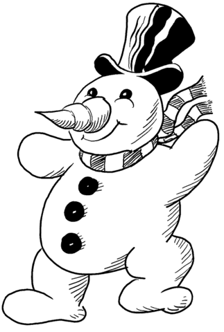 Dance of Snowman  Coloring page