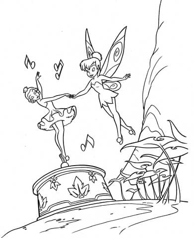Dancing Tinkerbell  Coloring page