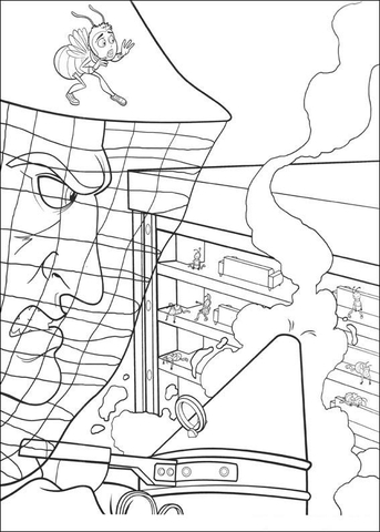 Danger for the bees  Coloring page
