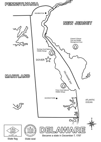 Delaware Map  Coloring page