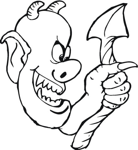 Demon And His Ugly Tail  Coloring page