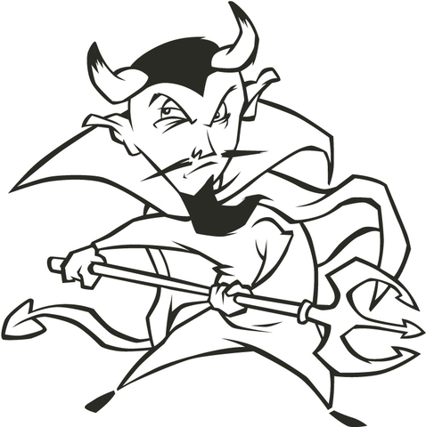 Demon With Spear  Coloring page