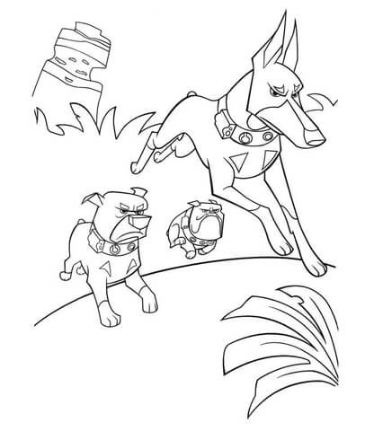 Dogs Are Attacking  Coloring page