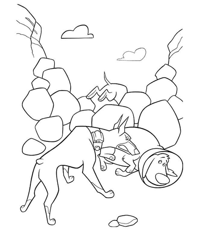 Dogs Are Fighting  Coloring page