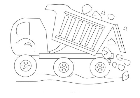 Dumptruck With Rocks Coloring page