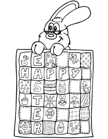 Easter Quilt Coloring page