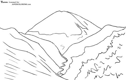 Elbrus Moonlight By Arkhip Ivanovich Kuindzhi  Coloring page