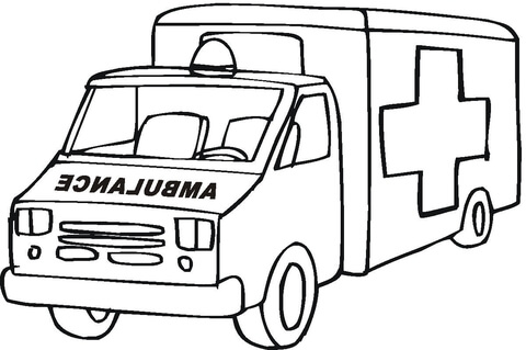 Ambulance Emergency Car Coloring page