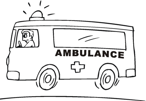Ambulance Coloring page