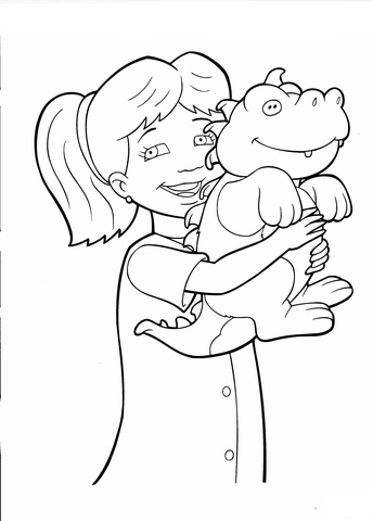 Emmy With Toy Dragon  Coloring page