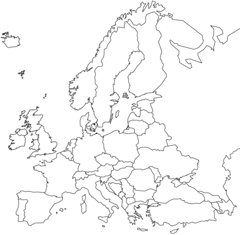 Europe Map  Coloring page