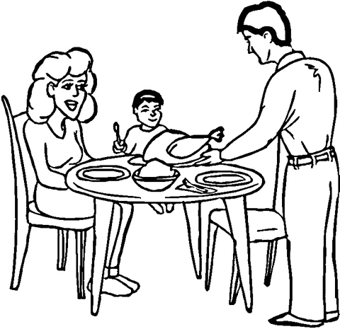 Family Dinner  Coloring page