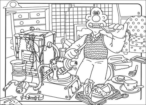 Wallace and his Favorite Cheese  Coloring page