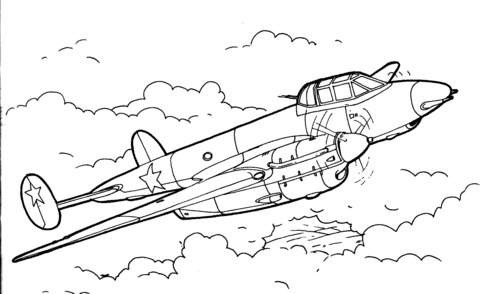 Pe-3 night fighter bomber Coloring page