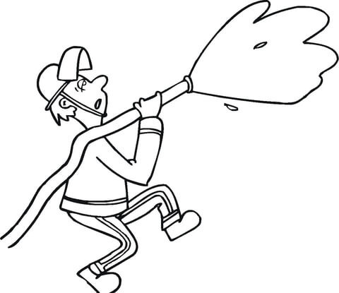 Fireman At Work  Coloring page