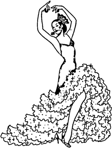 Flamenco Girl  Coloring page
