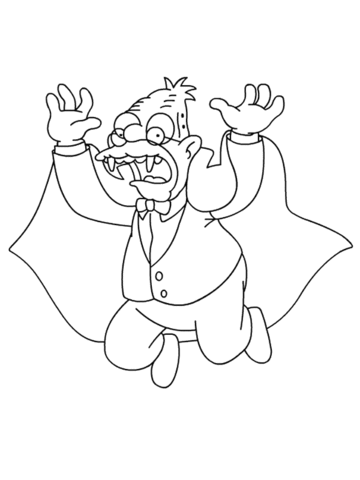 Grandpa is a Vampire bat for Halloween Coloring page