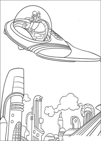 Bees Flying Over The City Coloring page