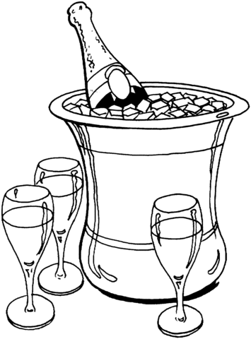 French Champagne  Coloring page