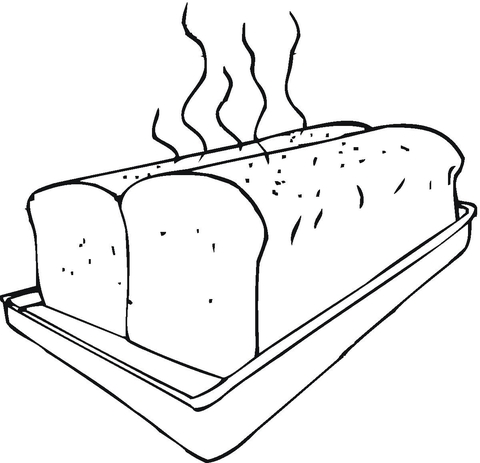 Fresh Bread On Baking Sheet  Coloring page