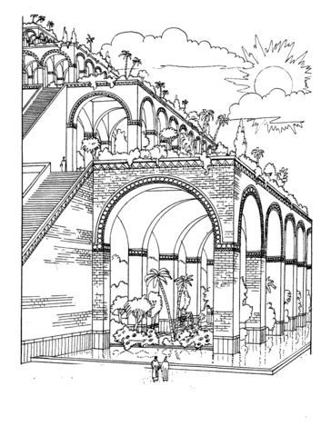 Hanging Gardens Of Babylon  Coloring page