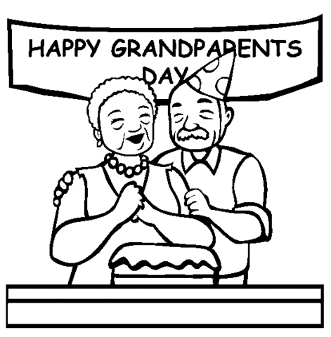 Happy Day For Grandparents  Coloring page