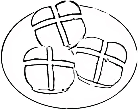 Hot Cross Buns Coloring page