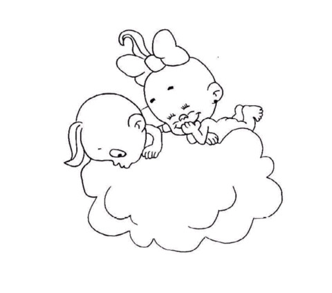In Love on The Cloud  Coloring page