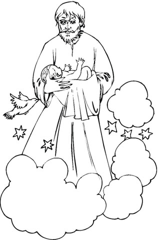 John With A Baby  Coloring page