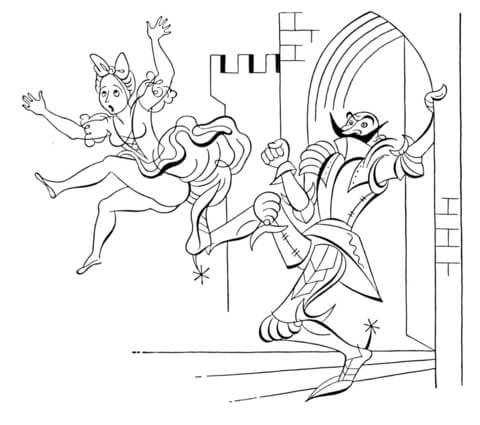 Kicking Out The Princess  Coloring page
