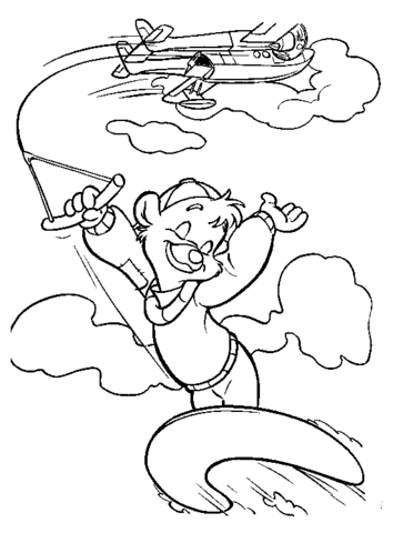 Kit has the ability to surf on clouds Coloring page