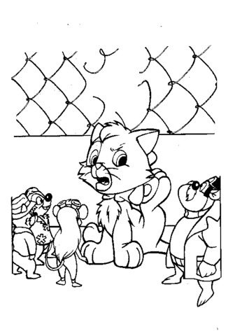 Kitty With Team Of Rangers Coloring page