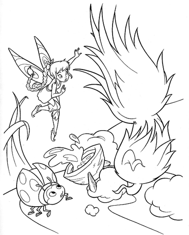 Ladybird and Tinkerbell  Coloring page