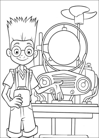 Lewis and His Machine  Coloring page