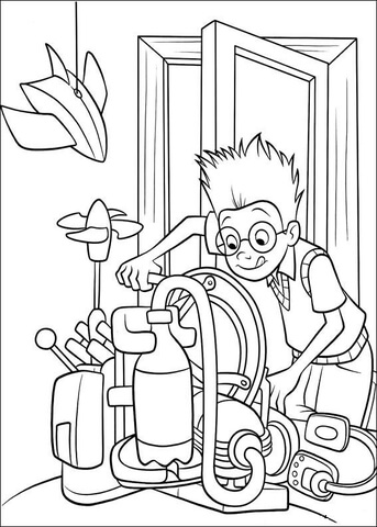 Lewis Trying His Machine  Coloring page
