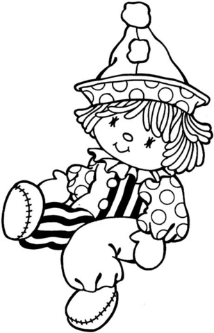 Little Clown Doll Coloring page