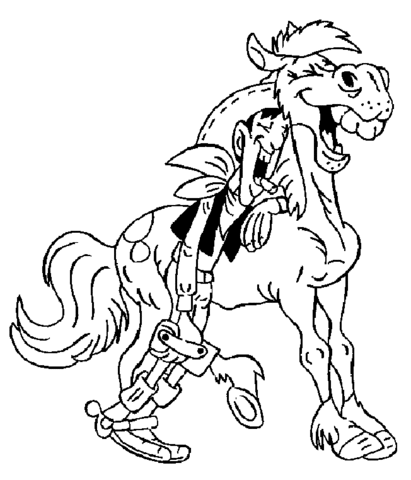Lucky Luke On His Horse  Coloring page