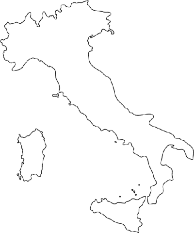 Map Of Italy  Coloring page