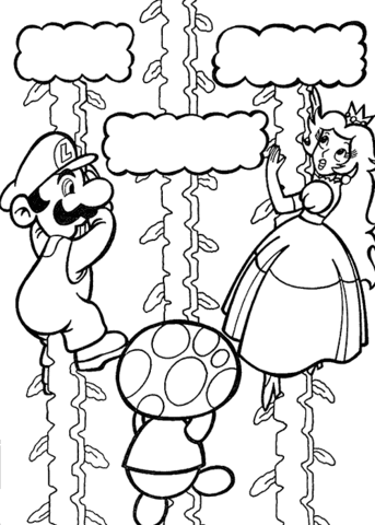 Mario Is Saving Princess Coloring page