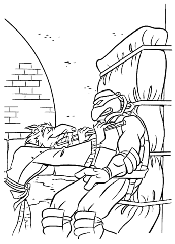 Master Splinter and Donatello  Coloring page