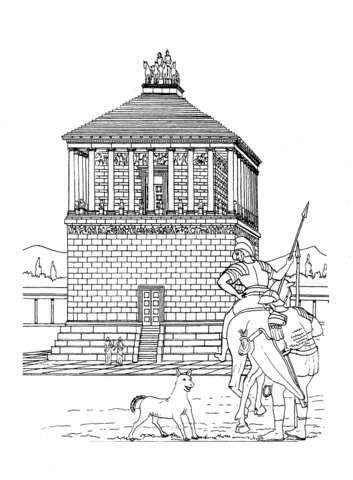 Mausoleum Of Maussollos At Halicarnassus  Coloring page