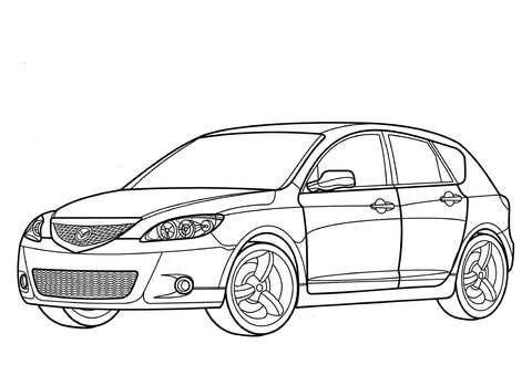 Mazda 3 hatchback  Coloring page
