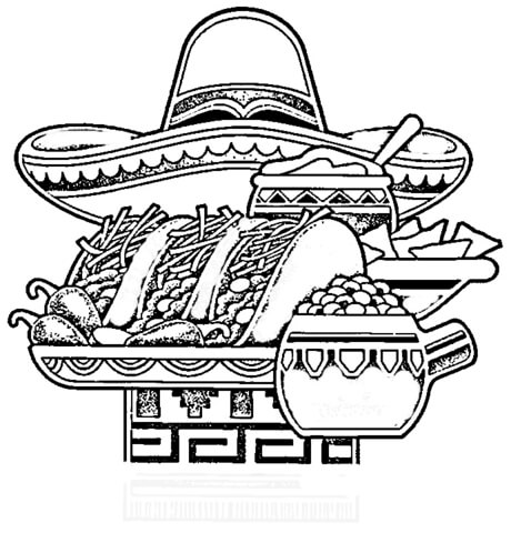 Mexican National Food  Coloring page