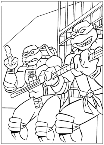 Michelangelo And Donatello  Coloring page